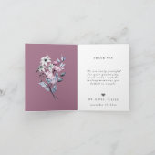 Beste dag ooit Mauve trouwfoto dank u Bedankkaart (Binnen)