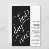 Beste dag ooit Minimale 2 Pane Black Wedding Kaart (Voorkant)