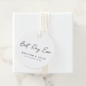 Beste dag ooit | Minimale dag van het witte huweli Bedankjes Labels (In situ)