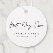 Beste dag ooit | Minimale dag van het witte huweli Bedankjes Labels (Voorkant)