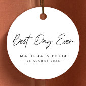 Beste dag ooit | Minimale dag van het witte huweli Bedankjes Labels