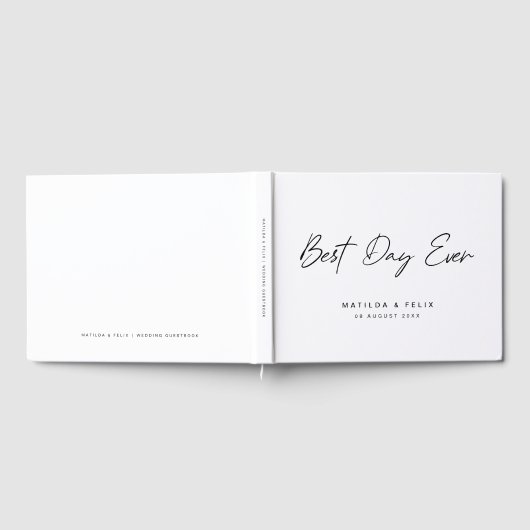 Beste dag ooit | Minimale dag van het witte huweli Gastenboek (Volledig)