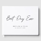 Beste dag ooit | Minimale dag van het witte huweli Gastenboek (Voorkant)