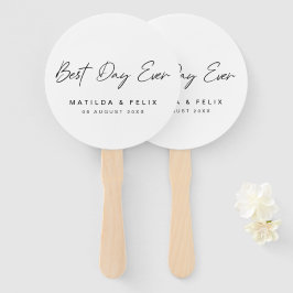 Beste dag ooit | Minimale dag van het witte huweli Handwaaier