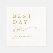 Beste dag ooit | Minimale dag van het witte huweli Servet (Voorkant)