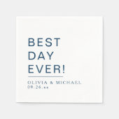 Beste dag ooit | Minimale dag van het witte huweli Servet (Voorkant)