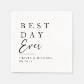 Beste dag ooit | Minimale dag van het witte huweli Servet (Voorkant)