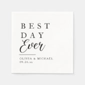 Beste dag ooit | Minimale dag van het witte huweli Servet (Voorkant)