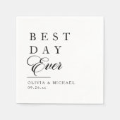 Beste dag ooit | Minimale dag van het witte huweli Servet (Voorkant)