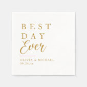 Beste dag ooit | Minimale dag van het witte huweli Servet (Voorkant)