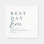 Beste dag ooit | Minimale dag van het witte huweli Servet (Voorkant)