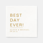 Beste dag ooit | Minimale dag van het witte huweli Servet (Voorkant)