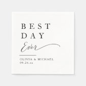 Beste dag ooit | Minimale dag van het witte huweli Servet (Voorkant)