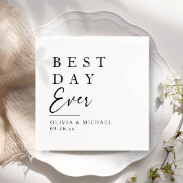Beste dag ooit | Minimale dag van het witte huweli Servet