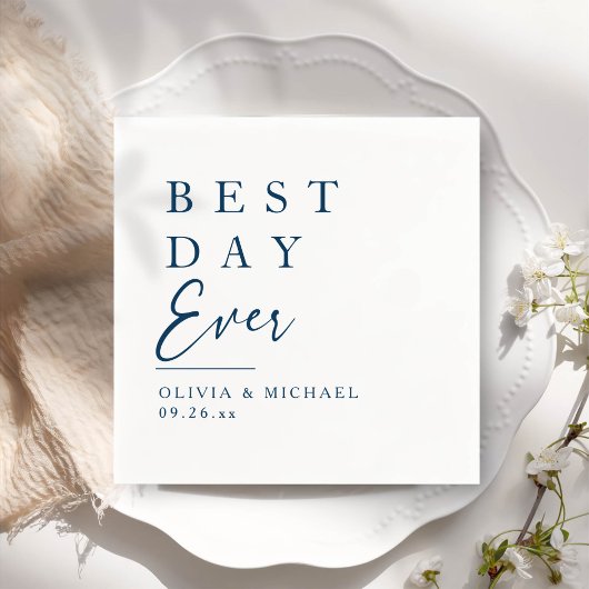 Beste dag ooit | Minimale dag van het witte huweli Servet