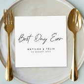 Beste dag ooit | Minimale dag van het witte huweli Servet