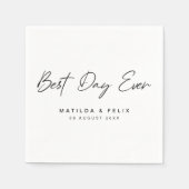 Beste dag ooit | Minimale dag van het witte huweli Servet (Voorkant)