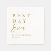 Beste dag ooit | Minimale dag van het witte huweli Servet (Voorkant)