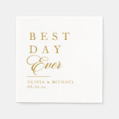 Beste dag ooit | Minimale dag van het witte huweli Servet (Voorkant)