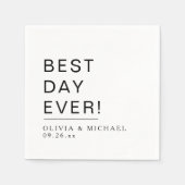 Beste dag ooit | Minimale dag van het witte huweli Servet (Voorkant)