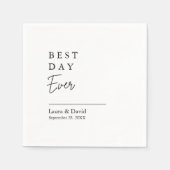 Beste dag ooit | Minimale dag van het witte huweli Servet (Voorkant)