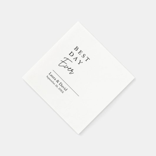 Beste dag ooit | Minimale dag van het witte huweli Servet (Hoek)