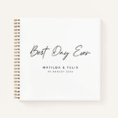 Beste dag ooit | Minimale Witte Dag Gast Notitieboek (Voorkant)
