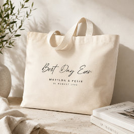 Beste dag ooit minimalistische eenvoudige dag van  grote tote bag