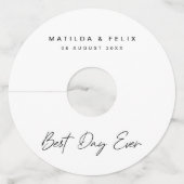 Beste dag ooit minimalistische eenvoudige dag van  wijnglaslabel (Voorkant)