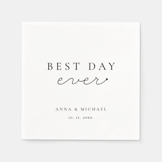 Beste dag ooit minimalistische elegante script bru servet (Voorkant)