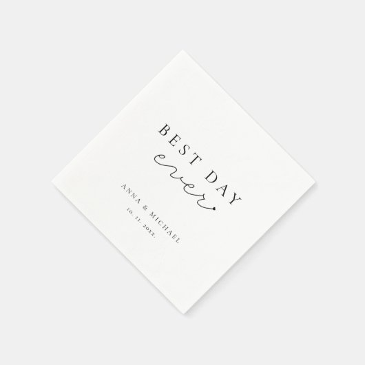Beste dag ooit minimalistische elegante script bru servet (Hoek)