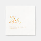 BESTE DAG OOIT! Modern, minimaal, wit, bruiloft Servet (Voorkant)