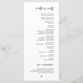 Beste dag ooit, Modern Minimalistisch huwelijkspro Programmakaart (Achterkant)