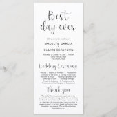 Beste dag ooit, Modern Wedding Ceremony Program Programmakaart (Voorkant)