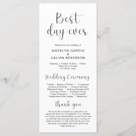 Beste dag ooit, Modern Wedding Ceremony Program Programmakaart