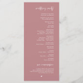Beste dag ooit, Modern Wedding Dusty Roos Programmakaart (Achterkant)