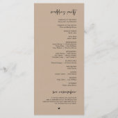 Beste dag ooit, Modern Wedding Kraft Brown Program Programmakaart (Achterkant)