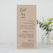 Beste dag ooit, Modern Wedding Kraft Brown Program Programmakaart (Staand voorkant)