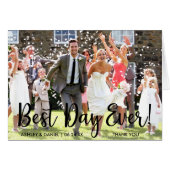 Beste dag ooit Moderne bruiloft Bedankt voor je br (Voorkant Horizontaal)