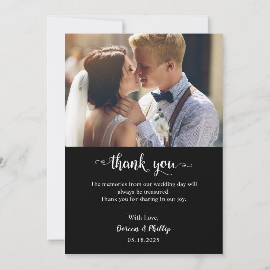Beste dag ooit Moderne bruiloft Foto Hartelijk dan Bedankkaart (Achterkant)