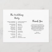 Beste dag ooit moderne elegante bruiloft tijdlijn programmakaart (Achterkant)