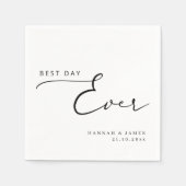 Beste dag ooit moderne elegante kalligrafie bruilo servet (Voorkant)