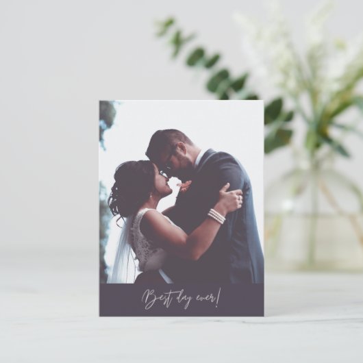 Beste dag ooit Moderne foto bruiloft Dank u Briefkaart (Staand voorkant)