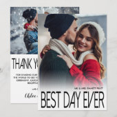 Beste dag ooit Moderne foto bruiloft dank u kaart (Voorkant / Achterkant)