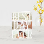 Beste dag ooit Moderne foto bruiloft Dank u Kaart (Gele Bloem)