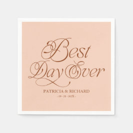 Beste dag ooit Moderne minimalistische trouwdag Servet