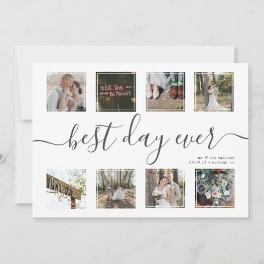 Beste dag ooit Multi Photo Wedding Bedankkaart (Voorkant)