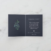 Beste dag ooit Navy Blue bruiloft foto dank u Bedankkaart (Binnen)