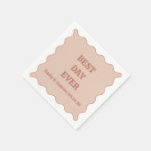 Beste dag ooit neutraal perzik gedempt Roos bruilo Servet (Hoek)