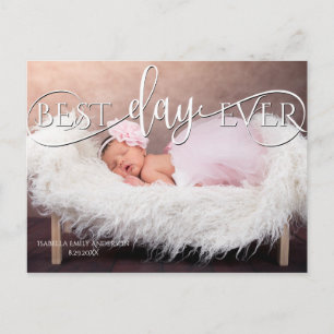Beste dag ooit nieuwe babyfotografie briefkaart